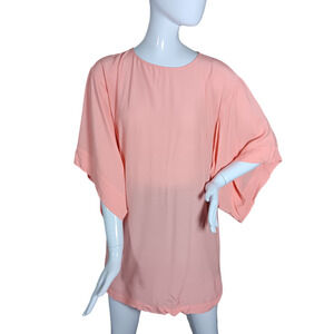 🍒 Zara Woman Blouse Salmon Color Size medium Low Back Wide 3/4 Sleeves